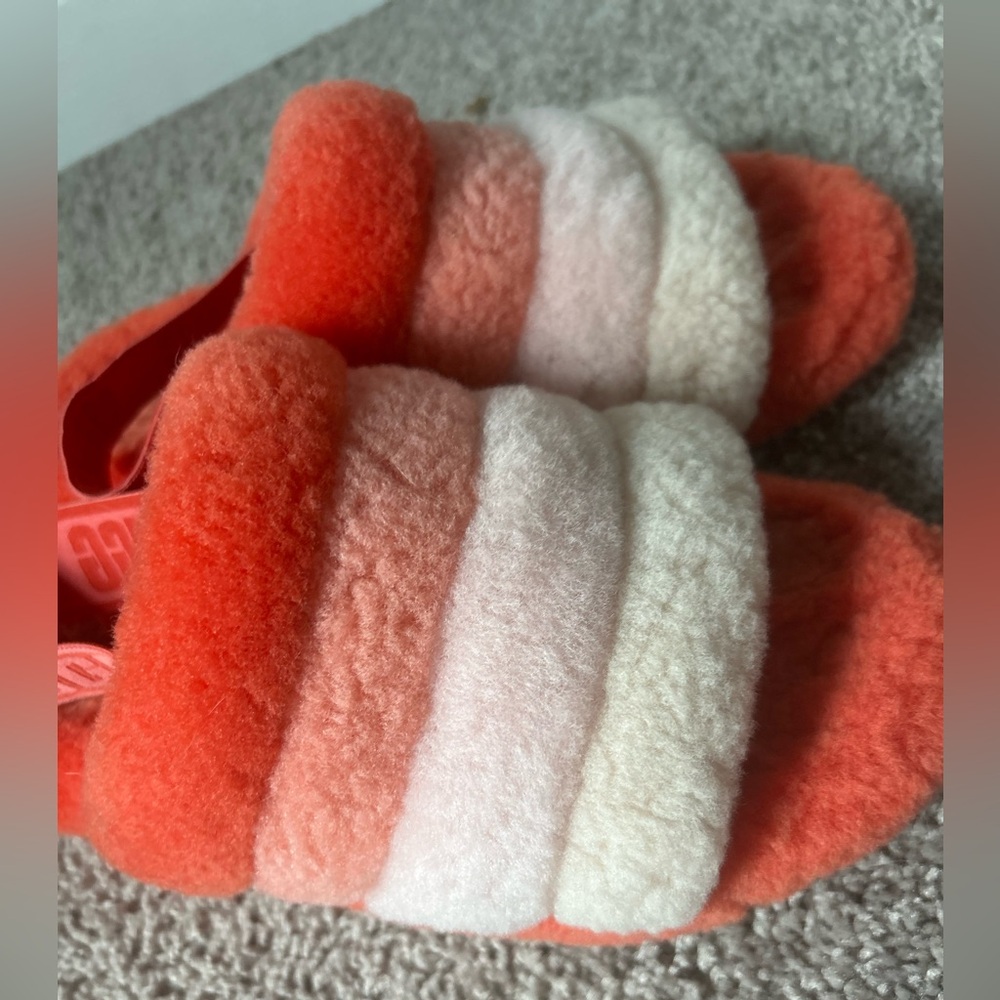 UGG Fluff Yeah Slides Slippers in Lava Flow size W8 - Picture 4 of 10